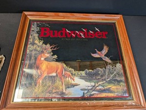 Vintage Budweiser Wildlife Advertising Mirror