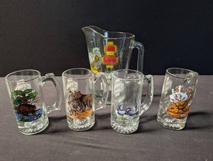 Vintage Schmidt Beer Wildlife Glassware Group (Lot of 5)