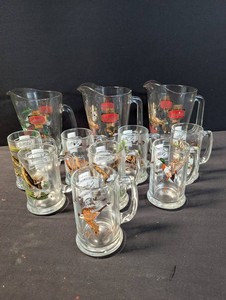 Vintage Schmidt Beer Pitchers & Wildlife Mugs Group