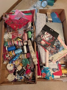 Mixed Lot Gift Wrapping Paper, Ribbon, Bows & Gift Bags
