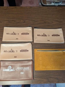 Vintage State Bank & Burnet Realty Zippered Pouches (Lot of 5)