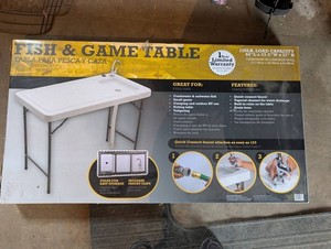 Fish & Game Folding Table With Sink & Faucet 150lb Capacity