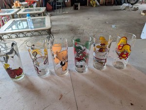 Vintage Pepsi Warner Bros Collector Series Character Glasses (Lot of 6)
