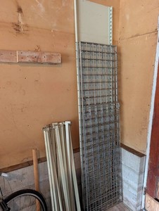Mixed Lot Metal Wire Grid Panels & Shelving Rails