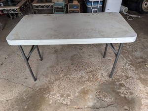Folding Utility Table With Metal Legs