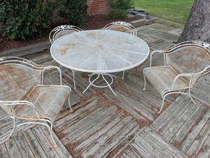 Metal Mesh Patio Dining Set - Table & 4 Chairs