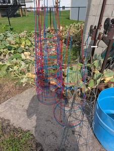 Red, Blue & Gray Garden Plant Support Cage Group