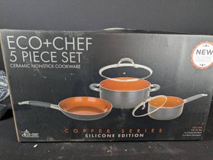 EcoChef Copper Series 5-Piece Ceramic Nonstick Cookware Set