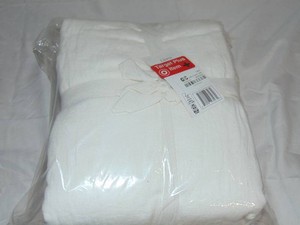 100% French Linen Window Curtain Set 50 W x 108 L  White BOKSER HOME