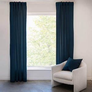 100% French Linen Window Curtain Set  50 W x 96 L  Baltic BOKSER HOME