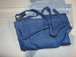Lot of 8 - Aprons Canvas Style Waist Tie Denim Blue