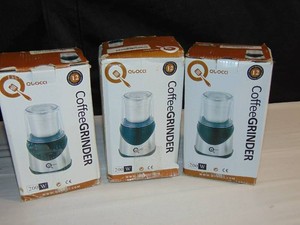 Lot of 3 QUOCCI Electric Coffee & Spices Grinder - Stainless Steel Finish