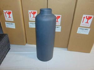 9 Pack  Matte Black 9x3 Ceramic Vases