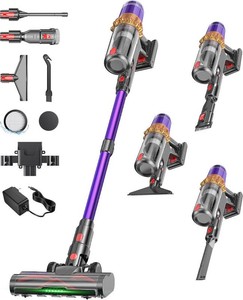 $114 Cordless Vacuum Cleaner, V10 55KPa Anti-Tangle Stick Vac