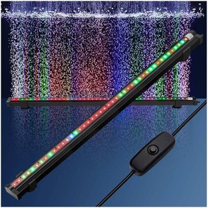 DaToo Submersible Aquarium Light 22Inch Fish Tank Light Bubbler Wall with Air Bubble Hole IP68 Waterproof Color Changing Led Light for Freshwater and Saltwater Aquariums Fish Tanks