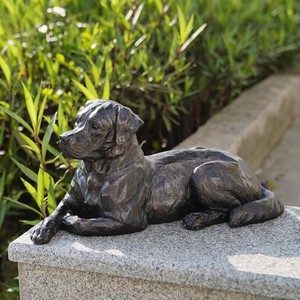 Large Labrador Dog Statues Outdoor   16.75inch Black Resin Labrador Memorial Statue 4.1lb D cor Sculpture Large lab Outdoor Figurines for Dog Lovers 16.75L9.75W9.5H