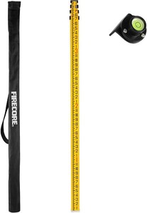 Firecore 13 ft Aluminum Grade Rod, 8ths, Telescopic, Bubble Level