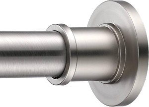 BRIOFOX Industrial Shower Curtain Rod - Rustproof Non-Slip Long Tension Shower Rod 54-90 Inch 304 Stainless Steel Tension Curtain Rod, Brushed Nickel