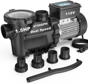 $239 1.5HP InAbove Ground Pool Pump 4750GPH Dual Speed High Flow 115V Powerful Self Primming Swimming Pool Pumps with Filter