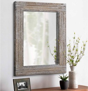 Mirrors for Wall Rustic Wooden Frame Rectangle Mirror Vintage Hanging Mirror for Bedroom Bathroom Living Room Farmhouse Wall Decor Large 20 x 16 