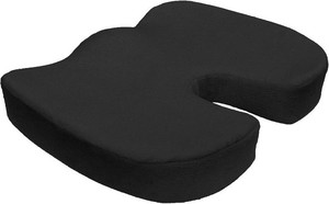 Bookishbunny Coccyx Orthopedic Memory Foam Office Chair and Car Seat Pad Comfort Cushion for Back Pain and Sciatica Relief (Black)