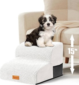 Topmart High Density Foam Pet Steps 2 Tiers,11.8 High,Non-Slip Dog Stairs