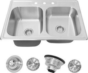 $169 Rhbamoa 33x22 Drop In Kitchen Sink,Double Stainless Steel Kitchen Sink