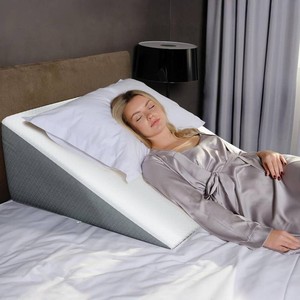Kolbs Extra Wide Bed Wedge Pillow  Super Large  Memory Foam Top and Jacquard Cover  for Sleeping Acid Reflux GERD (12 Inch Height (31 x 33 x 12))