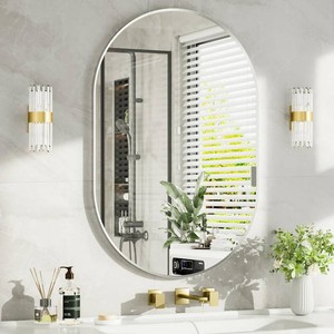 16x20 Brushed Nickel Oval Bathroom Mirror for Over Sink, Vanity Mirror