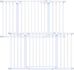 $225 Cumbor 2 Pack 30-54 Baby Gate for Stairs, Auto Close Dog Gate Indoor White