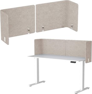 Desk Privacy Panel,2PCS L-Shaped Clamp-On Office Desk Divider,47.2 x 17.7