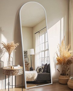 Delma Arched Full Length Mirror hanging, 48x15 Silver Floor Mirror
