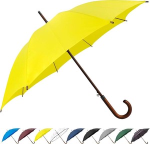 SoulRain 48 Large Umbrella  Windproof Stick Umbrellas for Rain, Automatic Open, Vintage Cane Yellow Umbrella with Classic Wooden Handle & Shaft,Open for 2 Persons for Women & Men(Yellow)