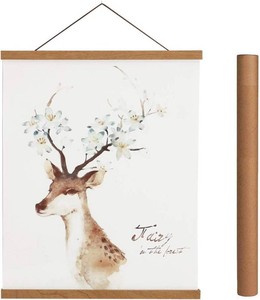 Artmag Magnetic Poster Hanger Frame, 32x24 32x40 32x48 Light Wood Wooden Magnet Canvas Artwork Print Poster Hangers Frames Hanging Kit (Teak Wood, 32)