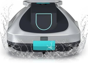 $244 Robotic Pool Cleaner, Cordless Automatic Pool Vacuum Robot for Above Ground & Inground Pools, 210 mins Runtime, Self Parking, Powerful Suction Remove Leaves & Dirt for Pools up to 2500 sq.ft