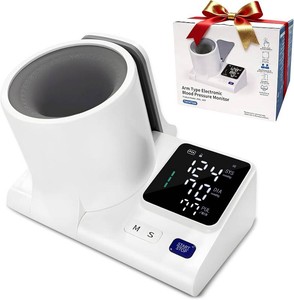 $200 Upper Arm Blood Pressure Monitor for Home Use, Barrel Design One-Touch Blood Pressure Machine, Auto-Fit Wide Range 7.1-16.5, 3-Color Backlight, 2 Users 2 99 Memory