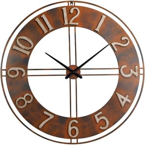 40-Inch Metal Decorative Rusty Wall Clock with Arabic Numerals