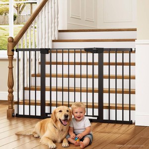 $118 Cumbor 30-54 Extra Wide Baby Gate for Stairs & Auto Close Dog Gate Black