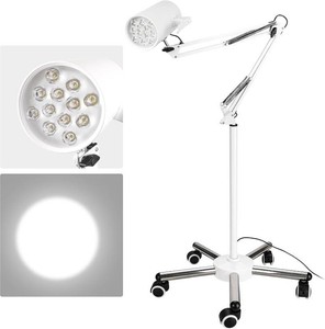 $240 Exam Lamp - 12-Hole Medical Examination Shadowless Surgical Lamp with Stainless Steel Base and Parallel Spring Arm, 360  Rotatable Head