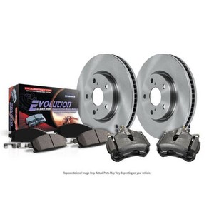 $431 PowerStop Rear Stock Replacement Brake Pad and Rotor Kit with Calipers Fits BMW Select Models KCOE044