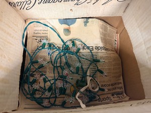 Box of Christmas Lights - 9 Sets plus Extension Cord