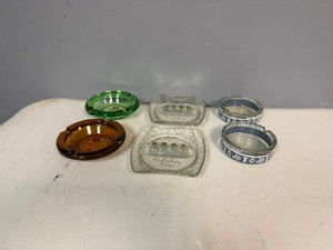 Vintage HotelMotel Glass Ash Trays Featuring Caesars Palace, Holiday Inn, ThunderbirdRed Lion