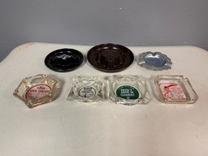 Promotional Vintage Advertisement Ash Trays Glass, Plastic and Metal
