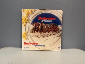 Budweiser Clydesdales 13 Glass Platter in Original Box
