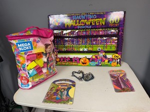 Spooky Pencil and Sticker Set, Mega Blocks, Jesus CD Story Book, Pink Bling Pen