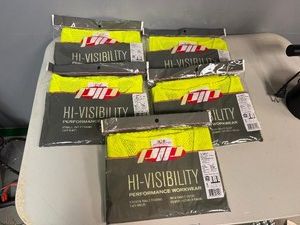 Five Hi-Visibility Mesh Vests Size Medium