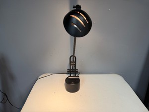 Sleek Black Metal Counter-Balanced Cantilever Arm Desk Lamp