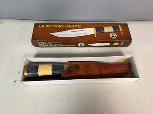 Chipaway Cutlery 12 Hunting Knife, Brass Bolster, BoneBlack Color Pakka Wood Handle