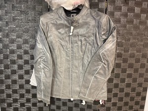 Womens Dark Gray Leather Bikers Jacket - Size 12