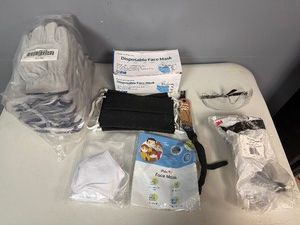 Protective Gear - Face Masks, Safety Glasses and Safety Goggles, XL Leather Gloves (12 Pair)